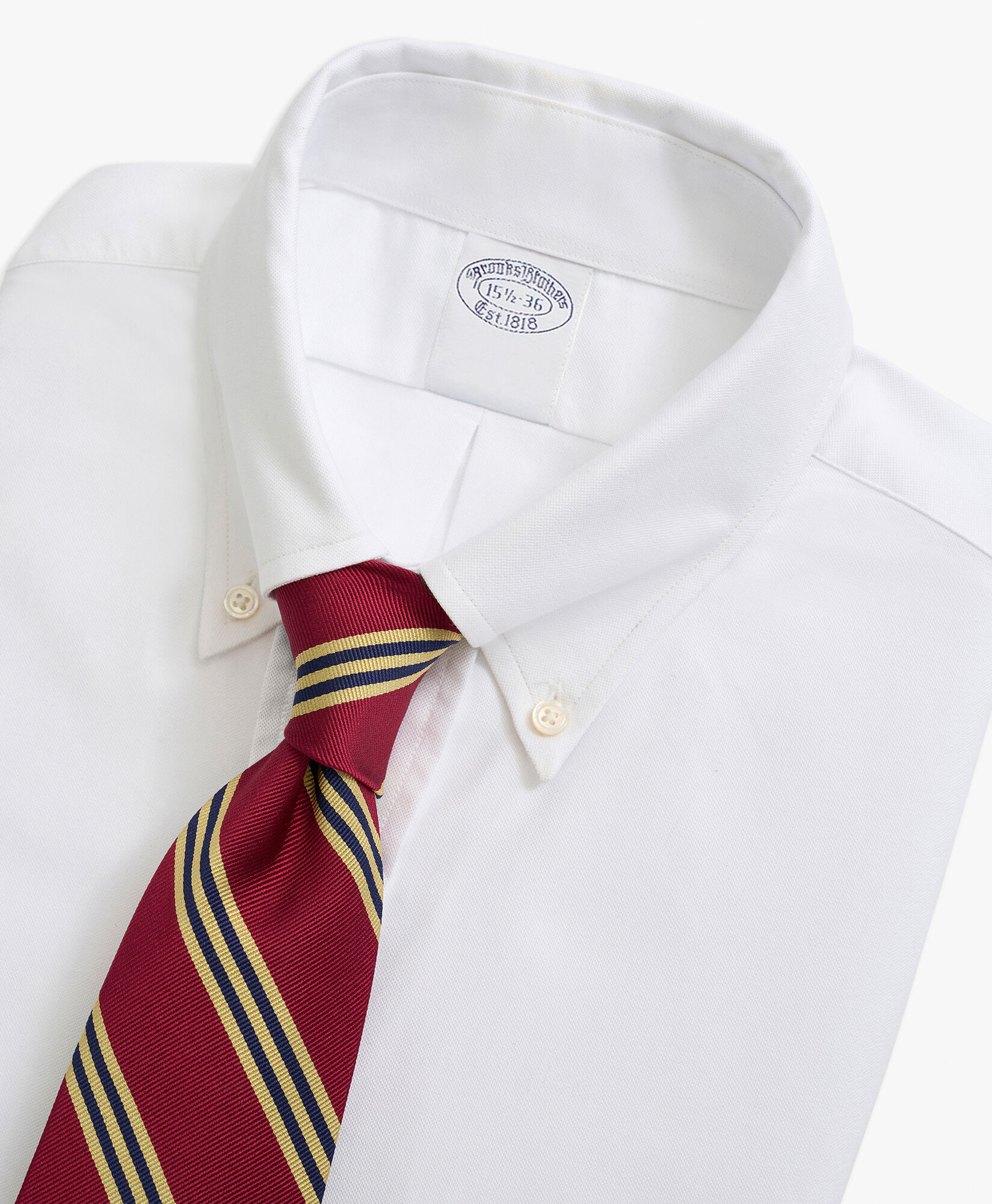 White Slim Fit Non Iron Cotton Oxford Dress Shirt with Button Down Collar in White for Men Brooks Brothers EU