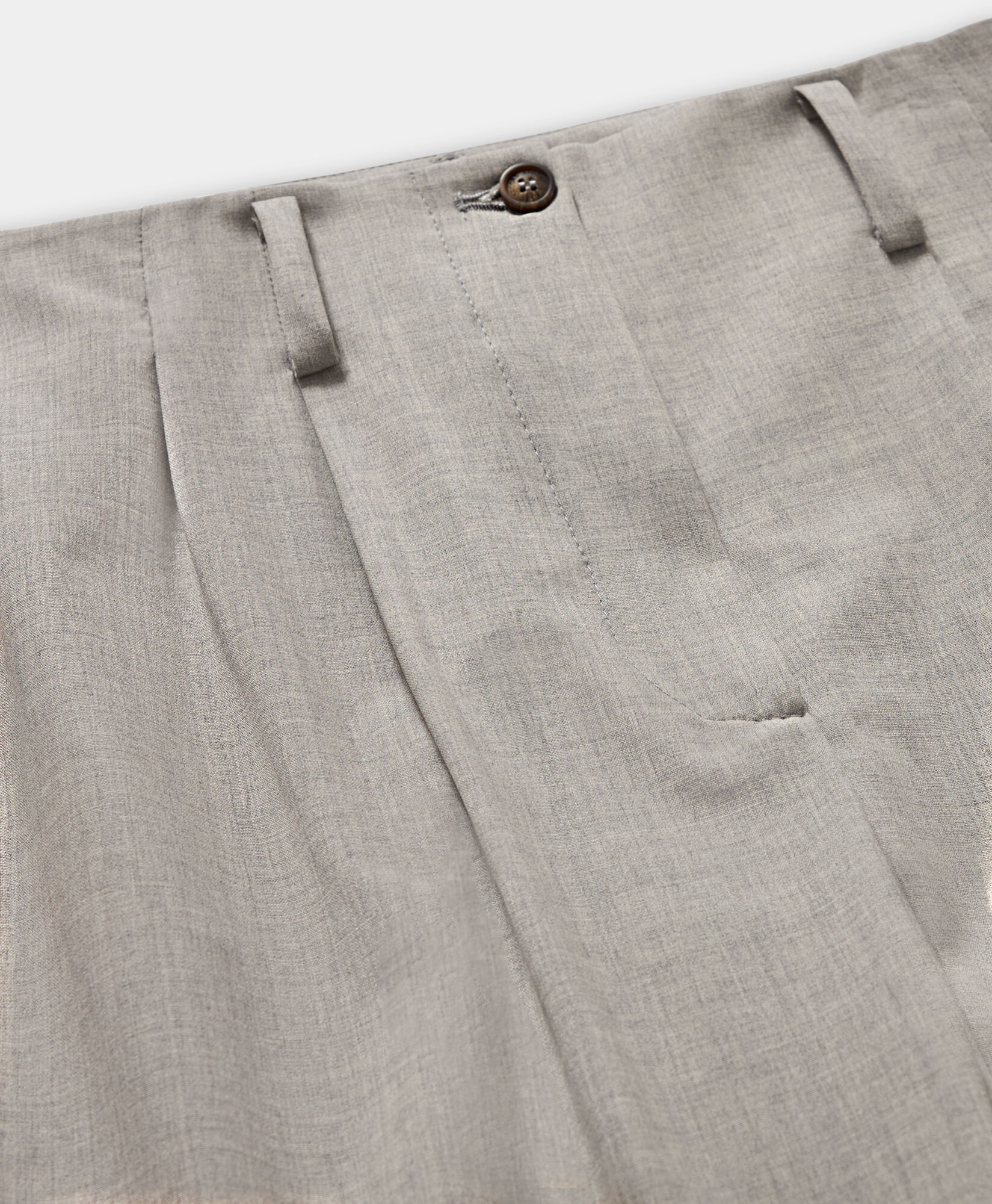 Brooks Brothers Wool Blend Stretch Pleated Trousers Light Grey CPHWS001WOBEA001LTGRP001