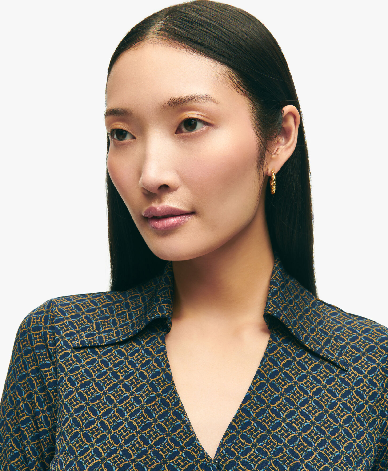 Blue Equestrian Print Wrap Dress in Open Blue Brooks Brothers EU