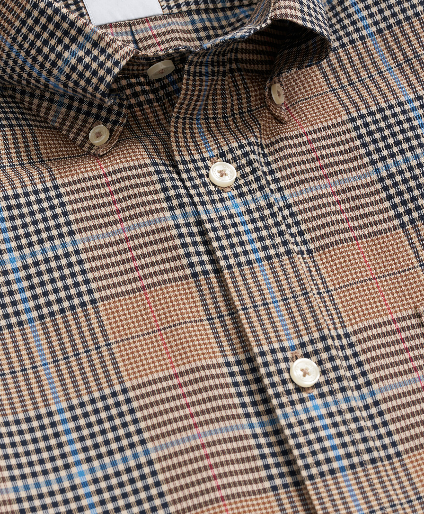 Brooks Brothers Slim Fit Non-Iron Plaid Stretch Twill Shirt with Button Down Collar Incense 1000105959US100224458