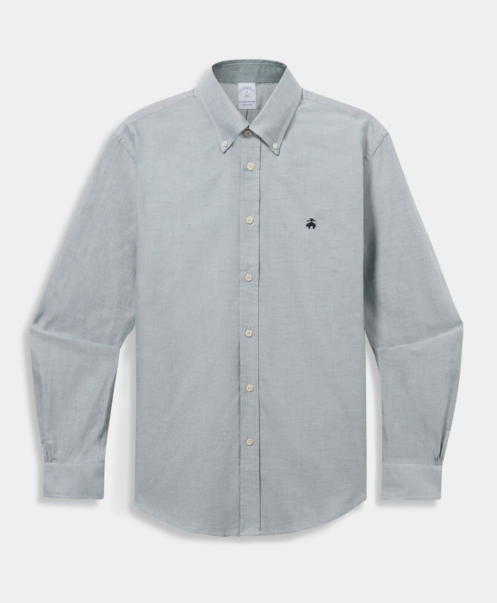 Brooks Brothers Camicia Regular Fit Oxford a Righe con Collo Button Down Verde CSHBD052COPCO001GREEF001