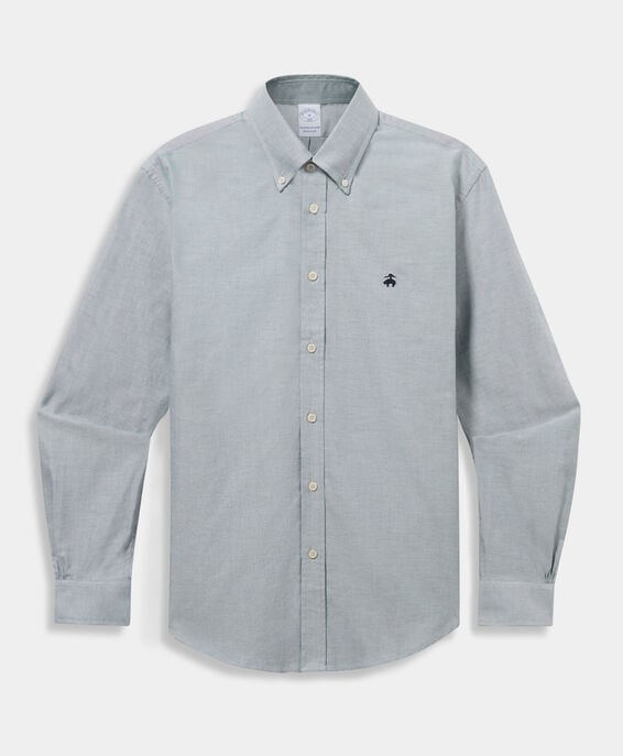 Brooks Brothers Regular Fit Striped Oxford Shirt with Button Down Collar Green CSHBD052COPCO001GREEF001