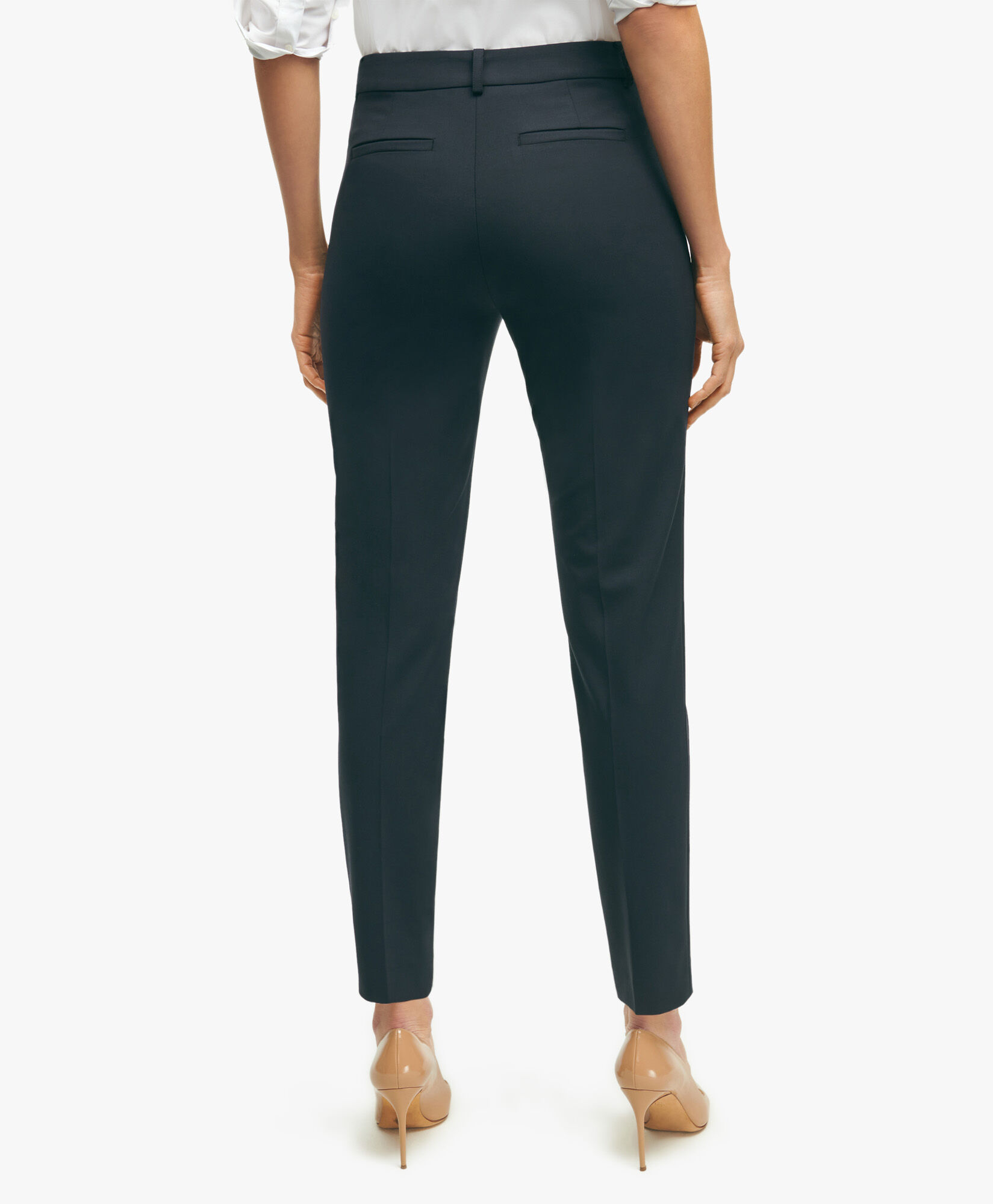 TheEssentialBrooksBrothersStretchWoolSlimCropPants in Navy for Women Brooks Brothers UK