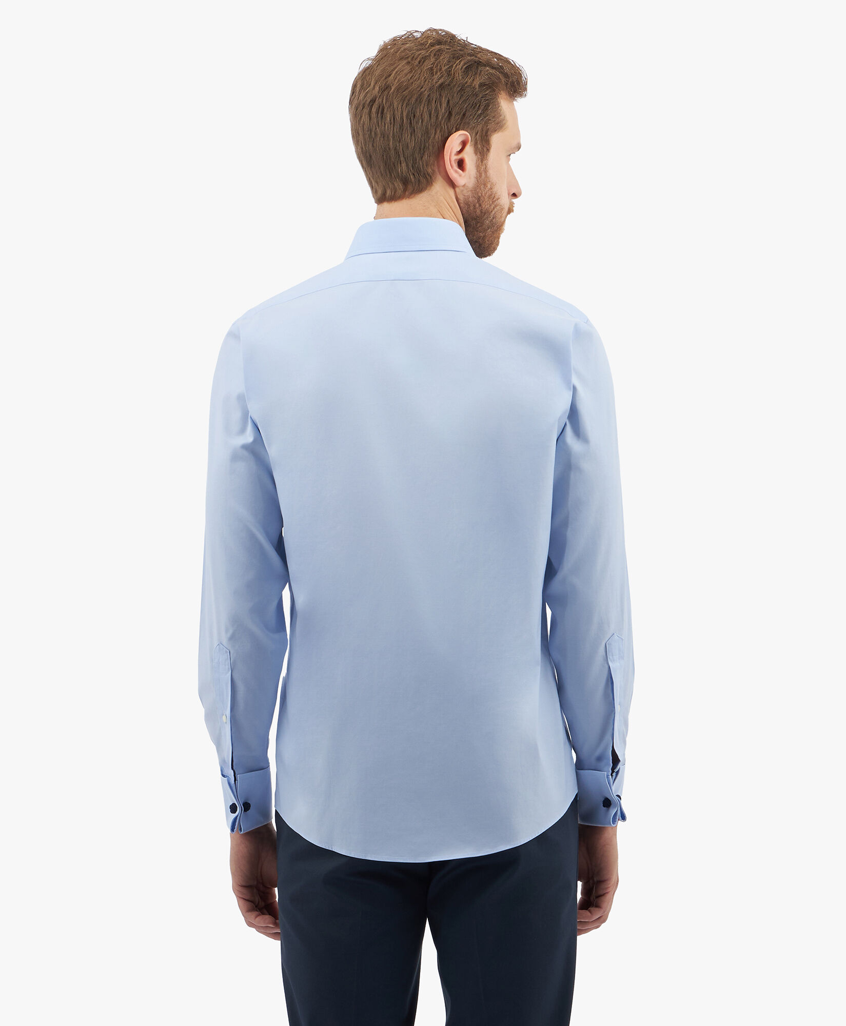 Brooks Brothers Chemise coupe regular en coton oxford pinpoint Supima stretch bleu clair non-iron avec col Ainsley Bleu clair 1000096430US100201320