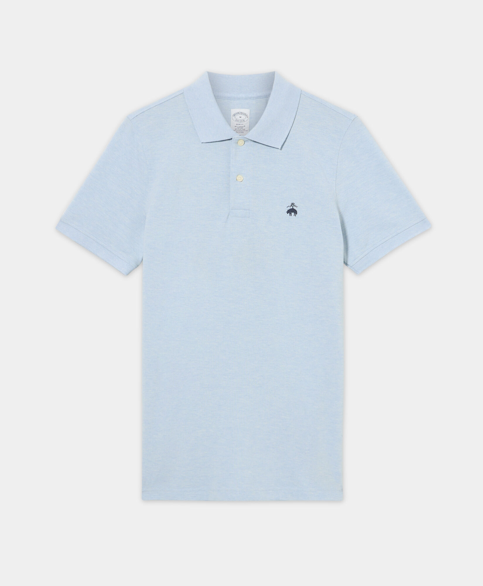 Brooks Brothers Polo Slim Fit Golden Fleece z Rozciągliwego Piké Bawełnianego Jasnoniebieski 1000090710US100219103