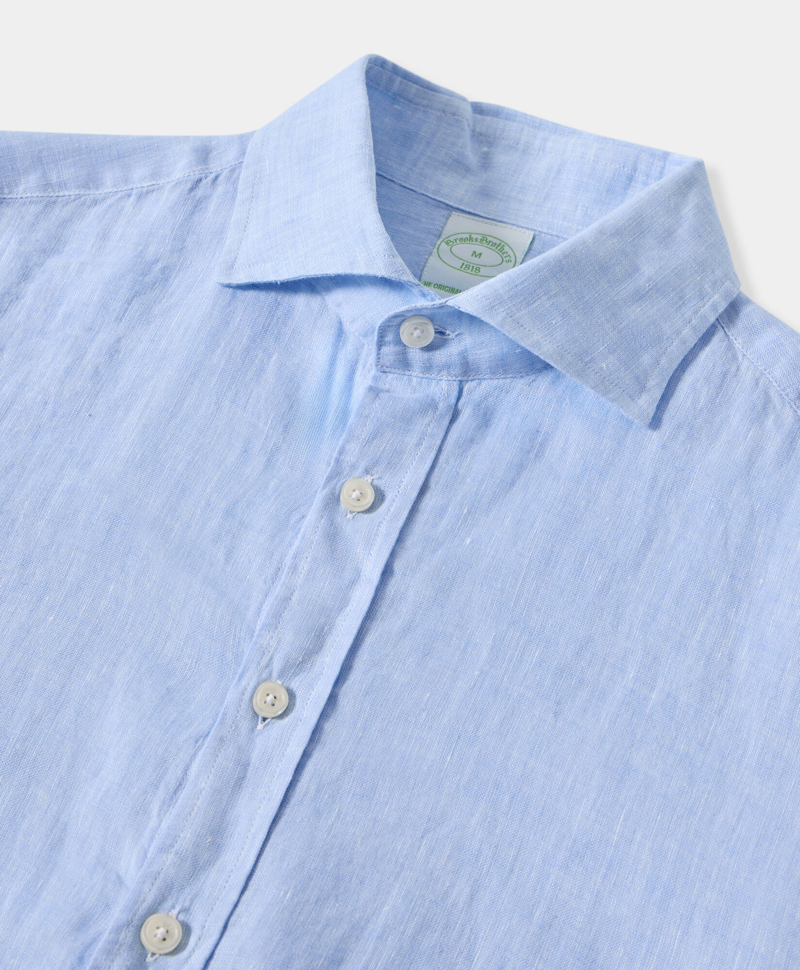 Brooks Brothers Chemise Slim Fit Casual en Lin Bleu Clair CSHSP002LIPLI001LTBLP001
