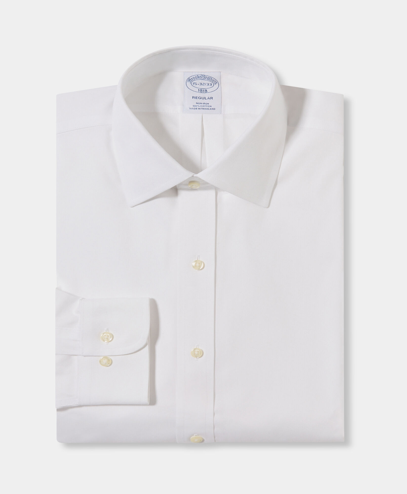 Brooks Brothers Regular Fit Non-Iron Oxford Pinpoint Shirt with Ainsley Collar White 1000103893US100219837