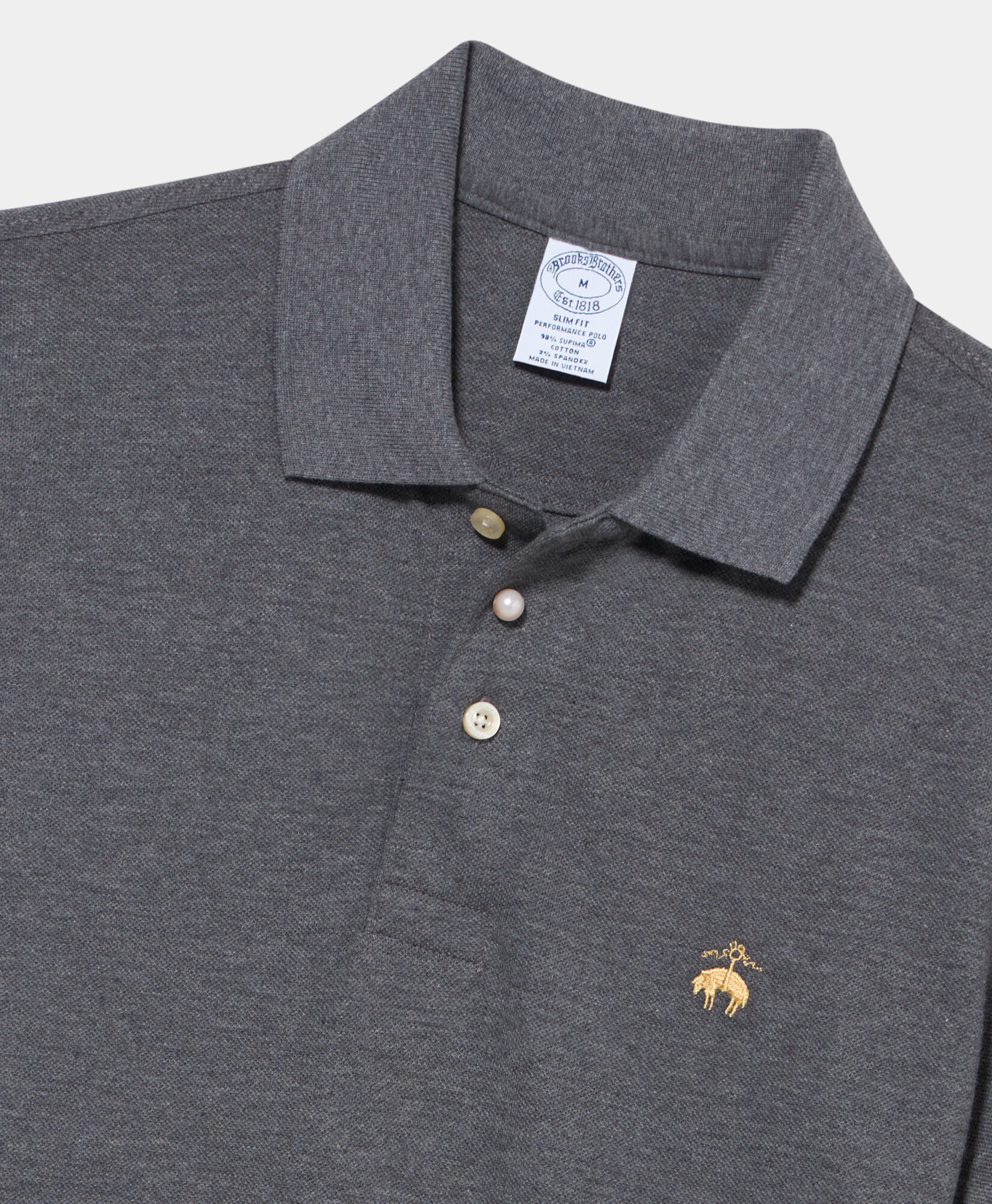 Brooks Brothers Polo Golden Fleece in Piqu&eacute; di Cotone Supima Carbone 1000085167US100174368