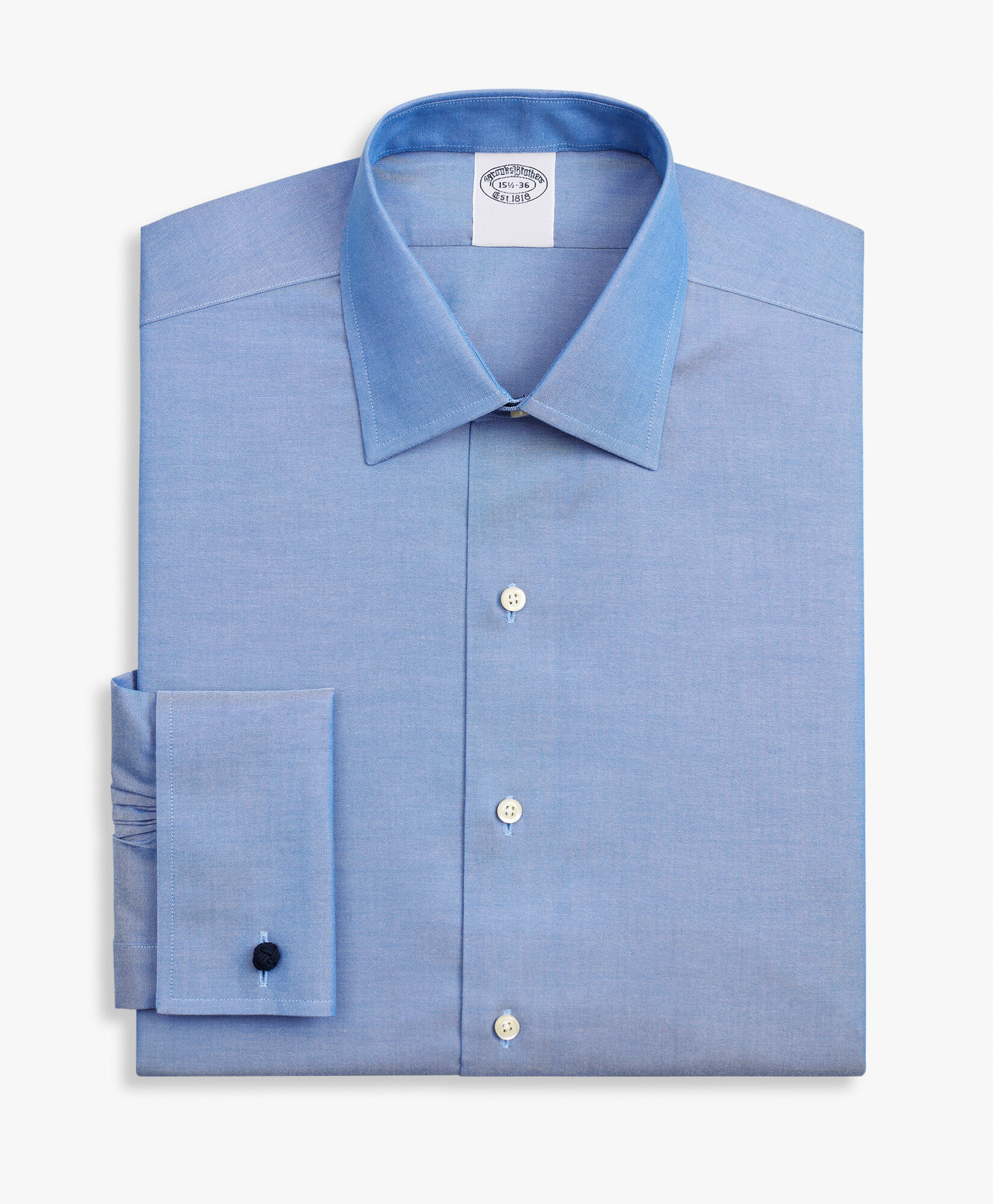 Brooks Brothers Regular Fit Non-Iron Stretch Oxford Supima Shirt with Ainsley Collar Blue 1000096430US100201321
