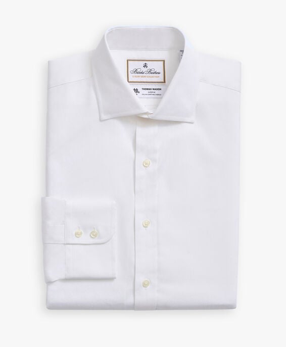 Brooks Brothers Weißes Regular-Fit Brooks Brothers X Thomas Mason Baumwoll-Anzughemd mit Kent-Kragen Weiß 1000095296US100199958