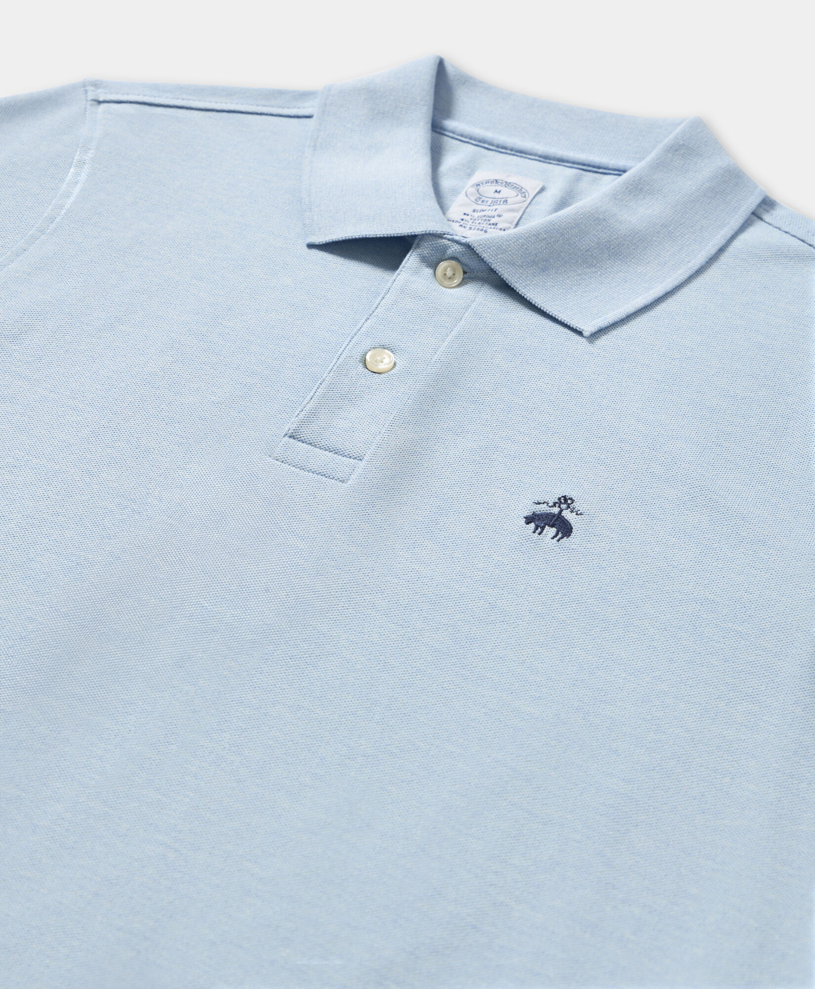 Brooks Brothers Polo Slim Fit Golden Fleece z Rozciągliwego Piké Bawełnianego Jasnoniebieski 1000090710US100219103