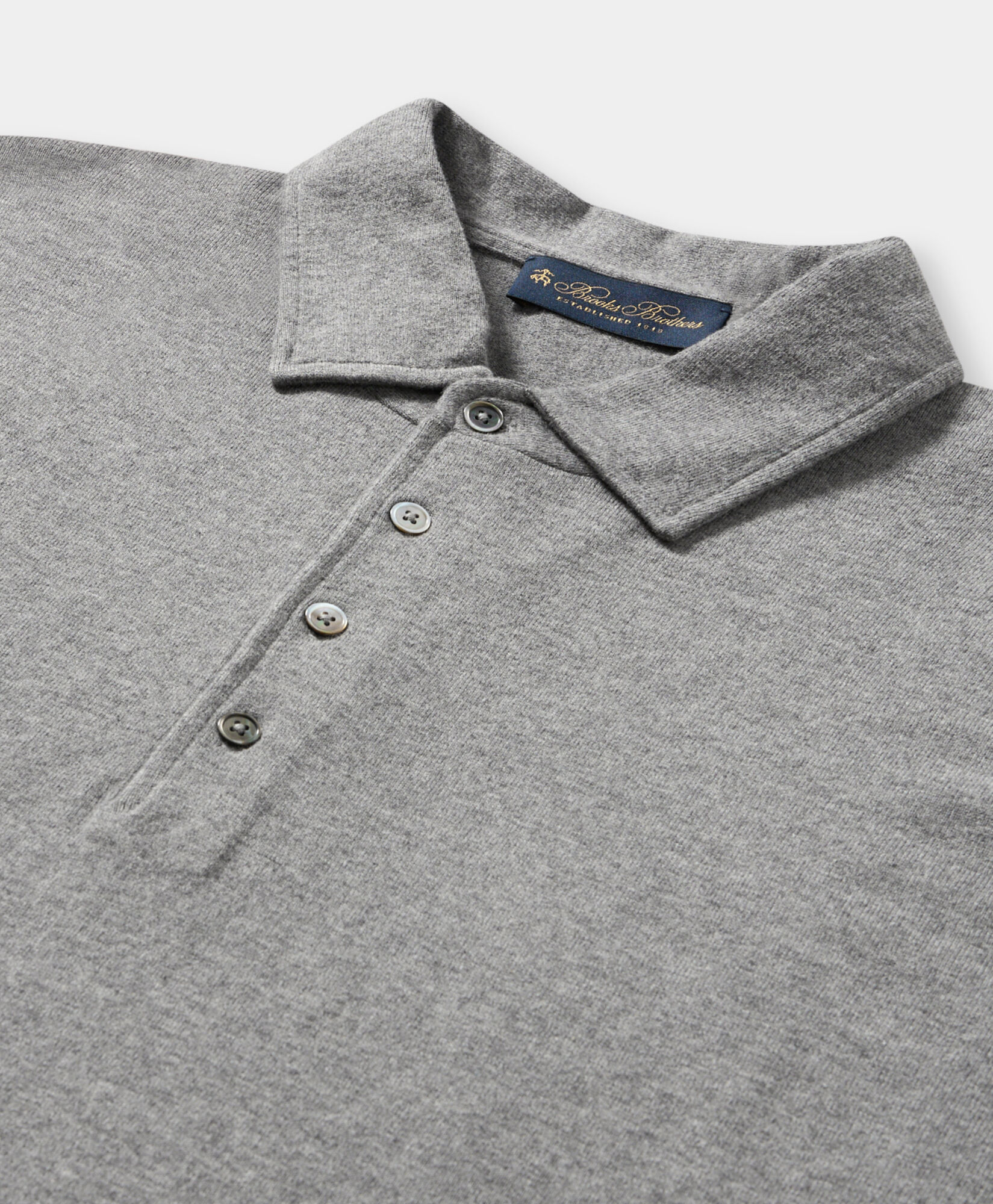 Brooks Brothers Cotton-Cashmere Polo Grey KNPOL026COBWS002MDGRP001