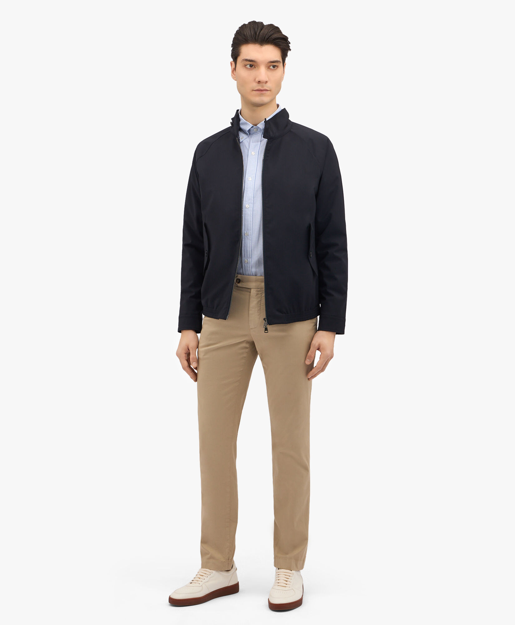 Navy Virgin Wool Harrington Jacket in Navy for Men Brooks Brothers EU