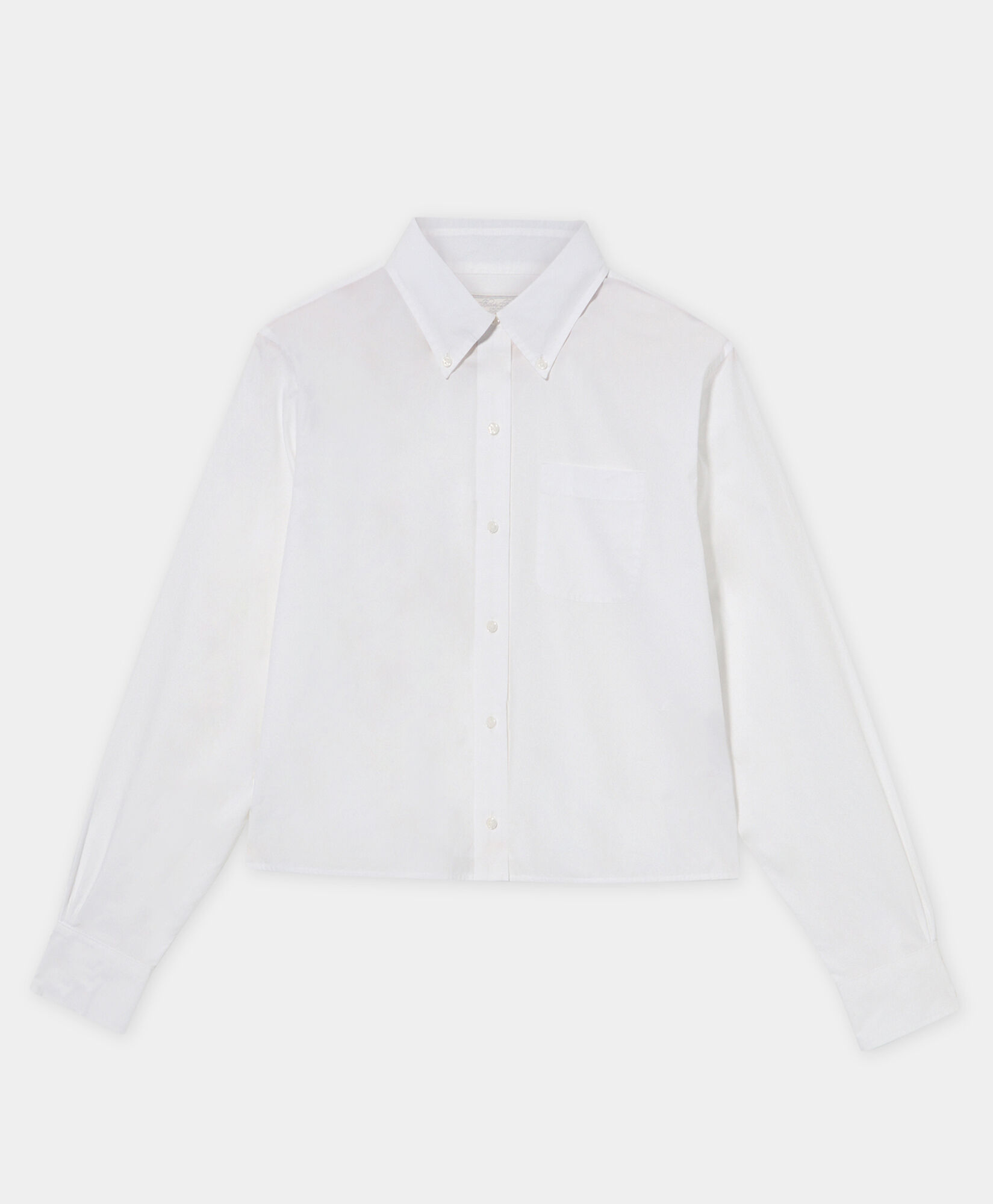 Brooks Brothers Cropped Cotton Poplin Shirt White 1000103011US100218588