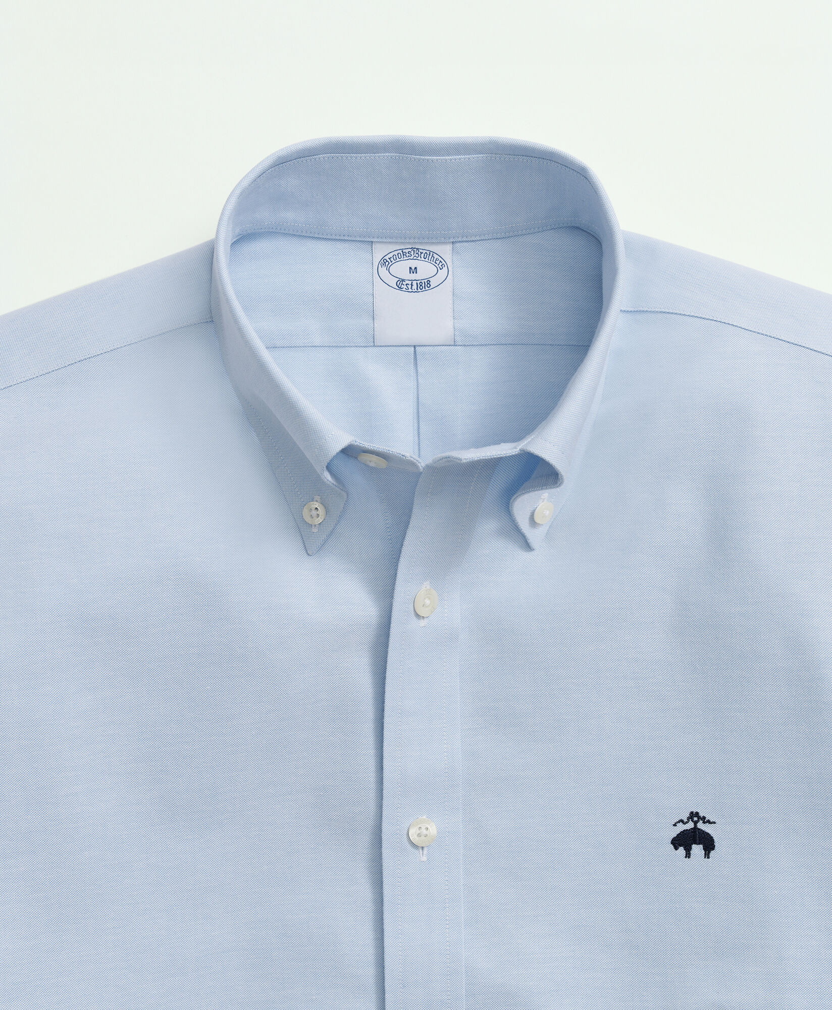 Brooks Brothers Regular Fit Oxford Shirt with Button Down Collar Blue 1000095619US100202523