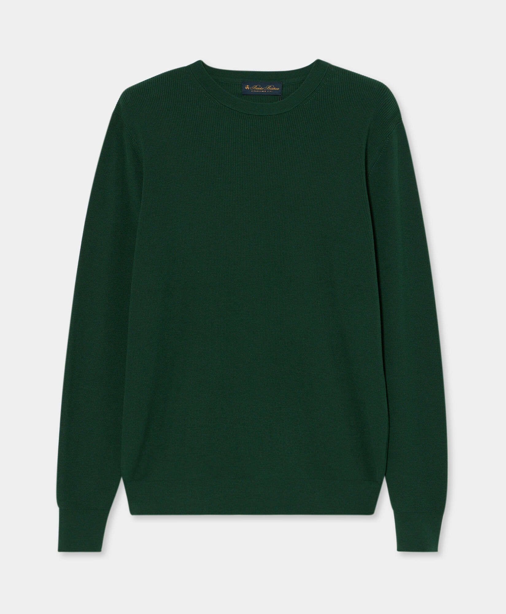 Brooks Brothers Cotton Crewneck Sweater Green KNCRN047COPCO002GREEP001
