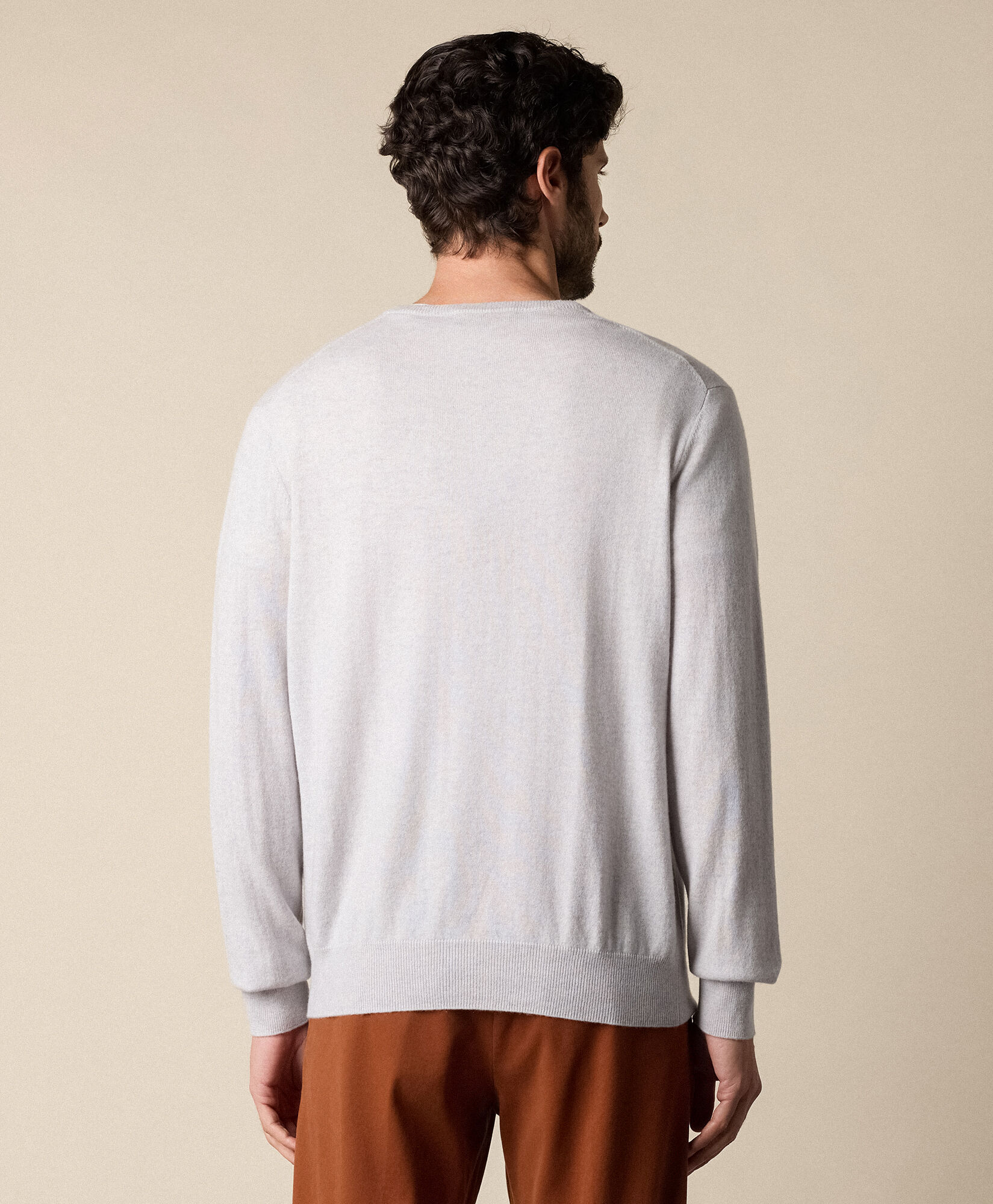 Brooks Brothers Pull Col Rond en Cachemire Glace KNCRN050WSPWS001ICEPL001