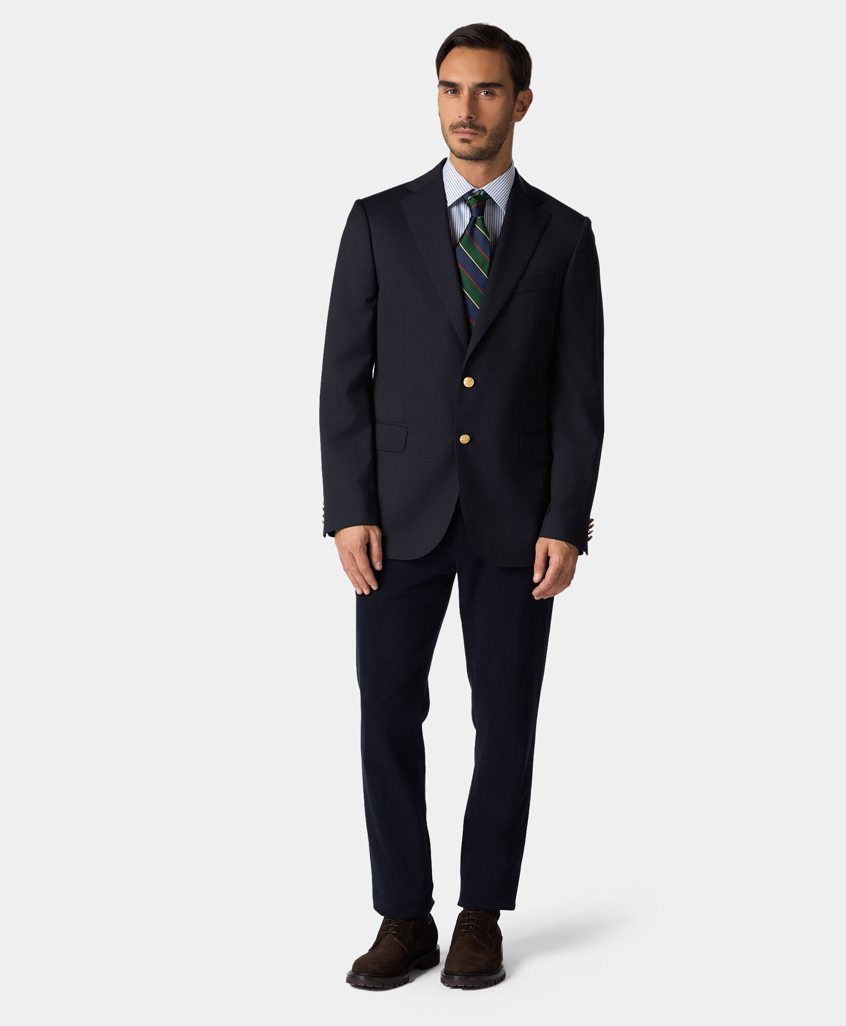 Gold Buttons Virgin Wool Blazer in Navy for Men | Brooks Brothers® EU