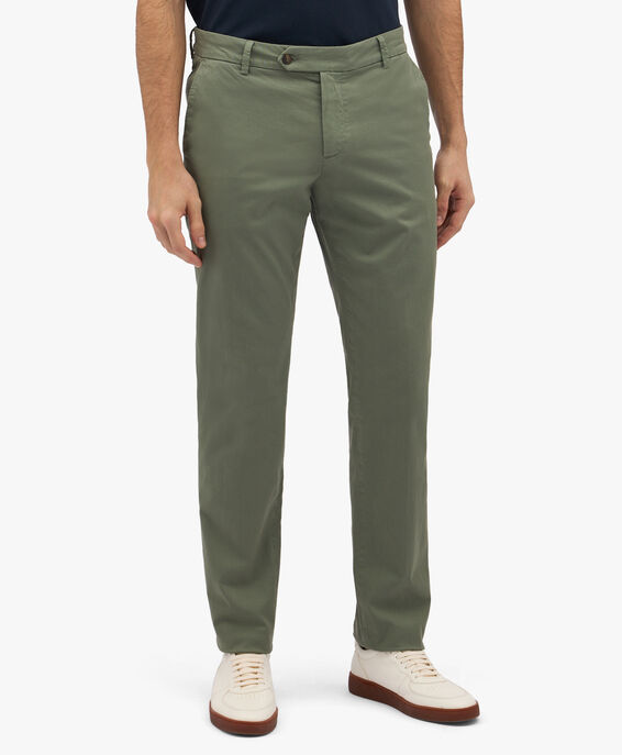 Brooks Brothers Pantalón chino militair de algodón elástico Militar CPCHI026COBSP002MILIP001