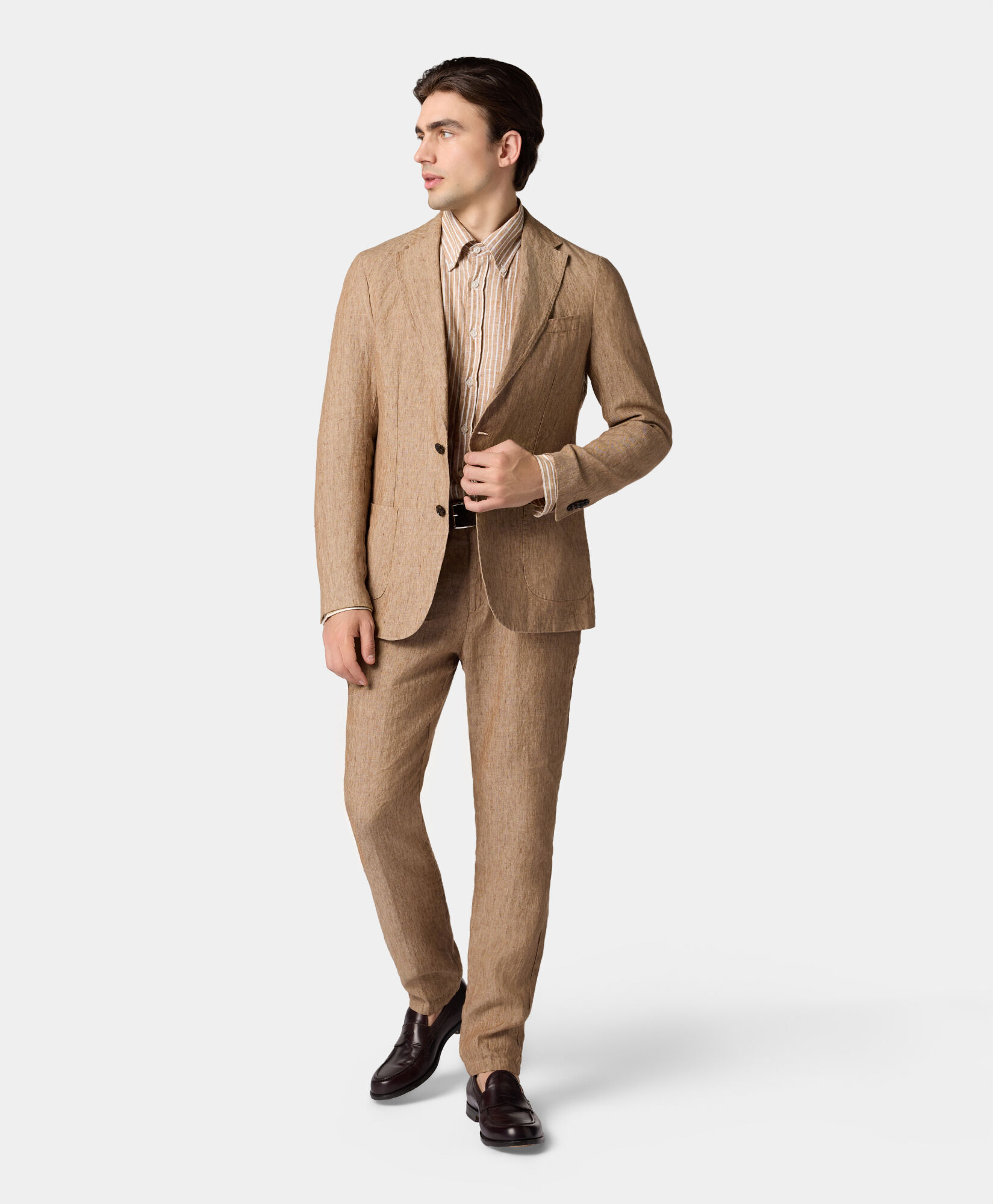 Brooks Brothers Linen Single-Breasted Blazer Light Brown JKREG070LIPLI001LTBRP001