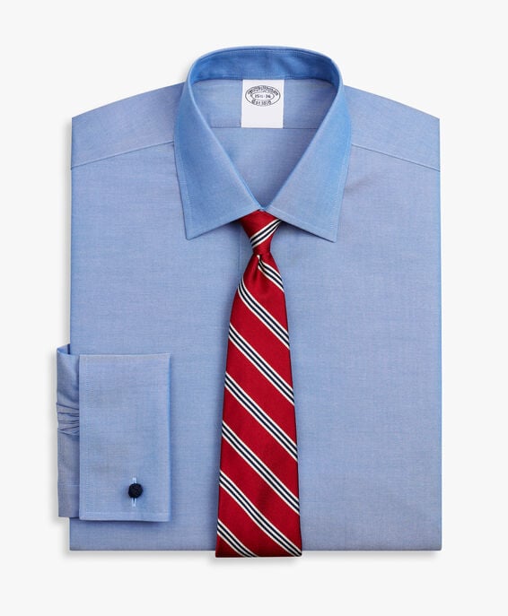 Brooks Brothers Camisa de vestir azul de corte regular non-iron en pinpoint Oxford de algodón Supima elástico con cuello Ainsley Azul 1000096430US100201321