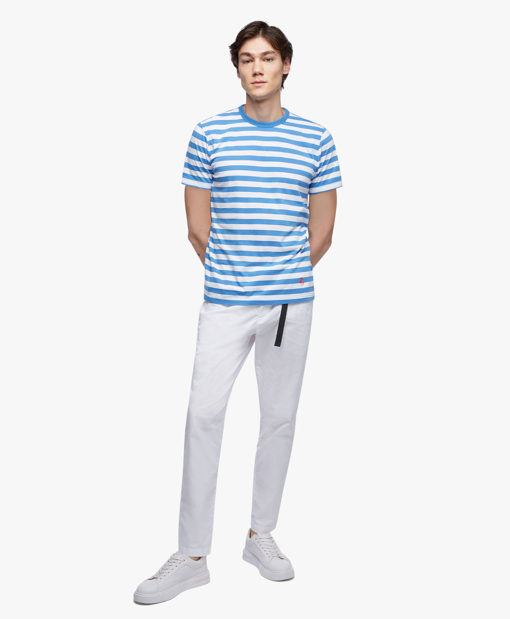 Supima Cotton Slim Striped T Shirt in Open Blue for Men Brooks Brothers UK