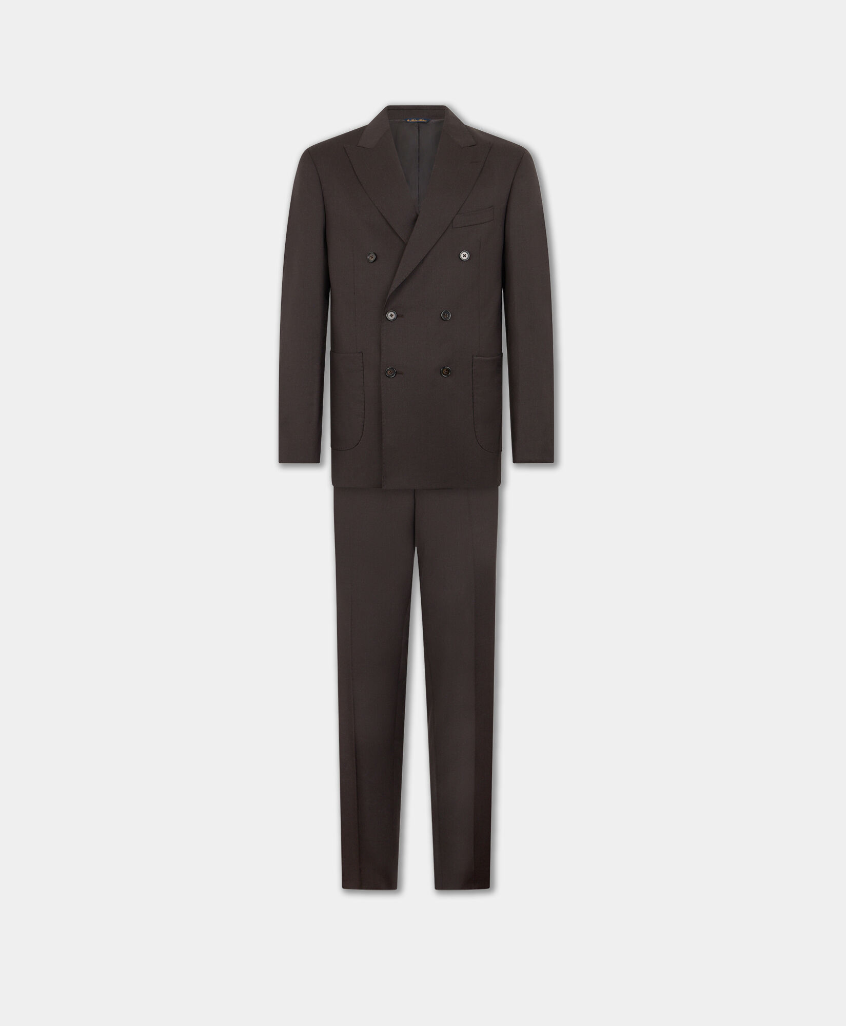 Brooks Brothers Virgin Wool Double-Breasted Suit Brown STREG051WVPWV003BRWNP001