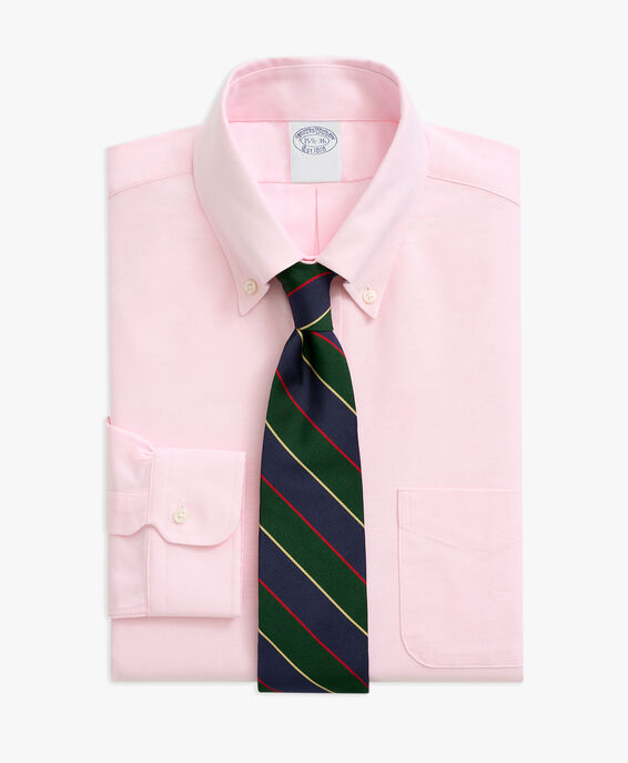 Brooks Brothers Camisa de vestir rosa de corte slim non-iron en algodón Oxford con cuello button down Rosa claro 1000095144US100199543