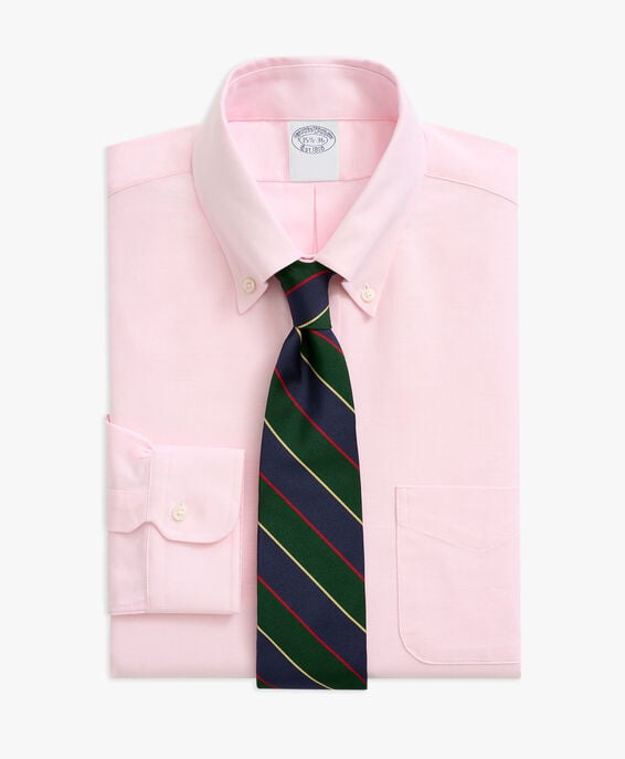 Brooks Brothers Camisa de vestir rosa de corte regular non-iron en algodón Oxford con cuello button down Rosa claro 1000095144US100199543
