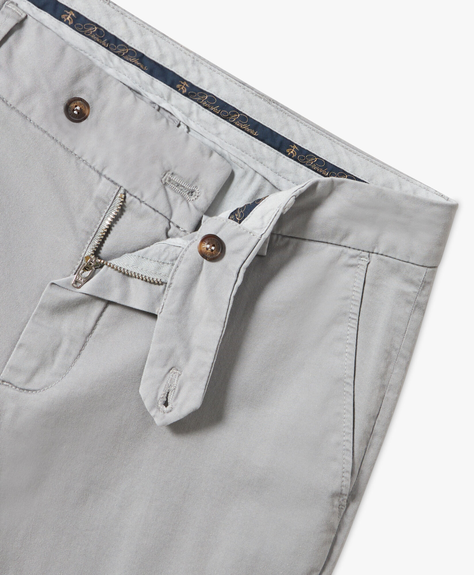 Light Grey Stretch Cotton Chinos in Light Grey for Men Brooks Brothers UK