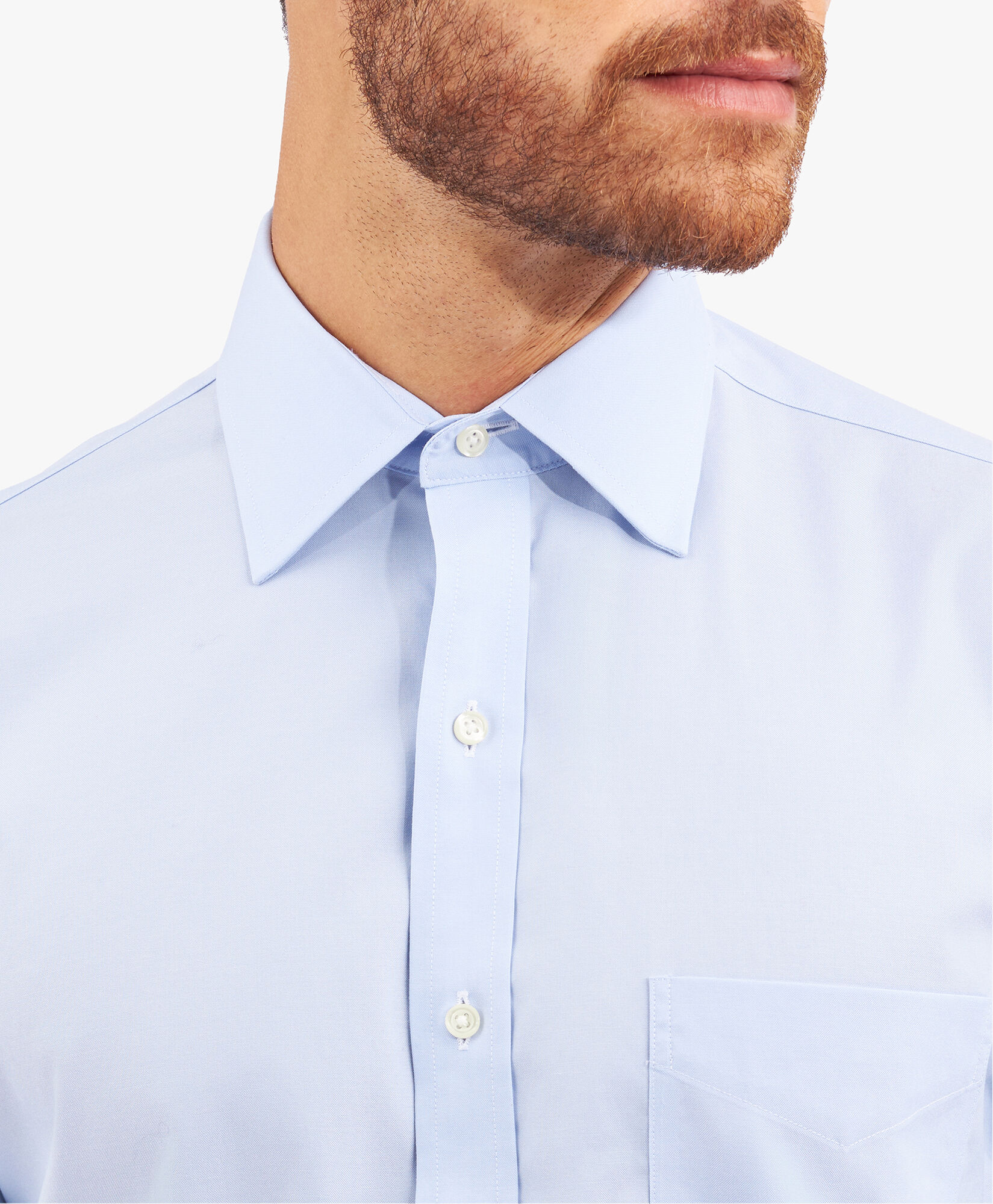 Brooks Brothers Regular Fit Non-Iron Supima Oxford Pinpoint Shirt with Ainsley Collar Light Blue 1000095080US100199364