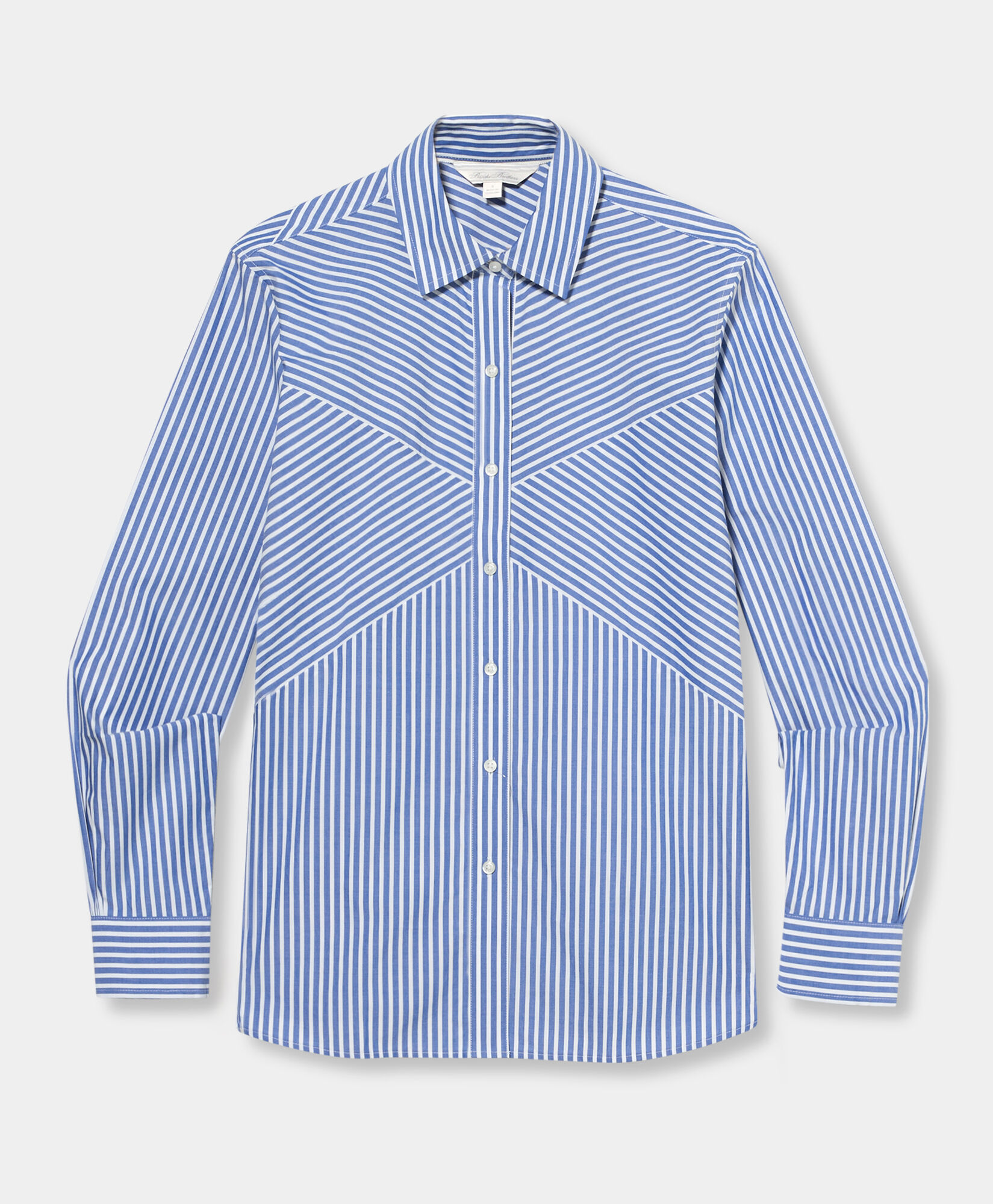 Brooks Brothers Relaxed Fit Striped Poplin Shirt with Forward Point Collar Dark Blue 1000104816US100221504