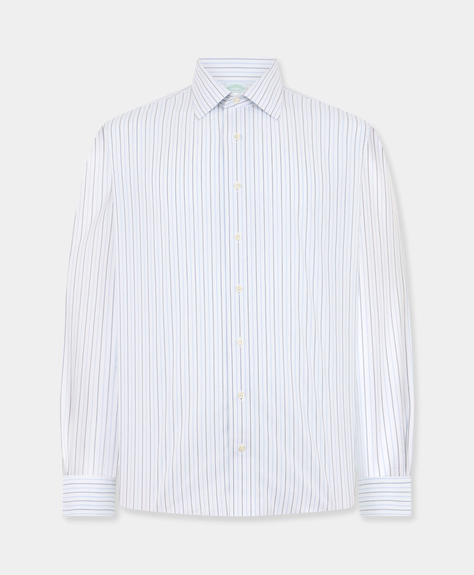 Brooks Brothers Slim Fit Non-Iron Striped Royal Oxford Shirt with Ainsley Collar Blue 1000105901US100224377