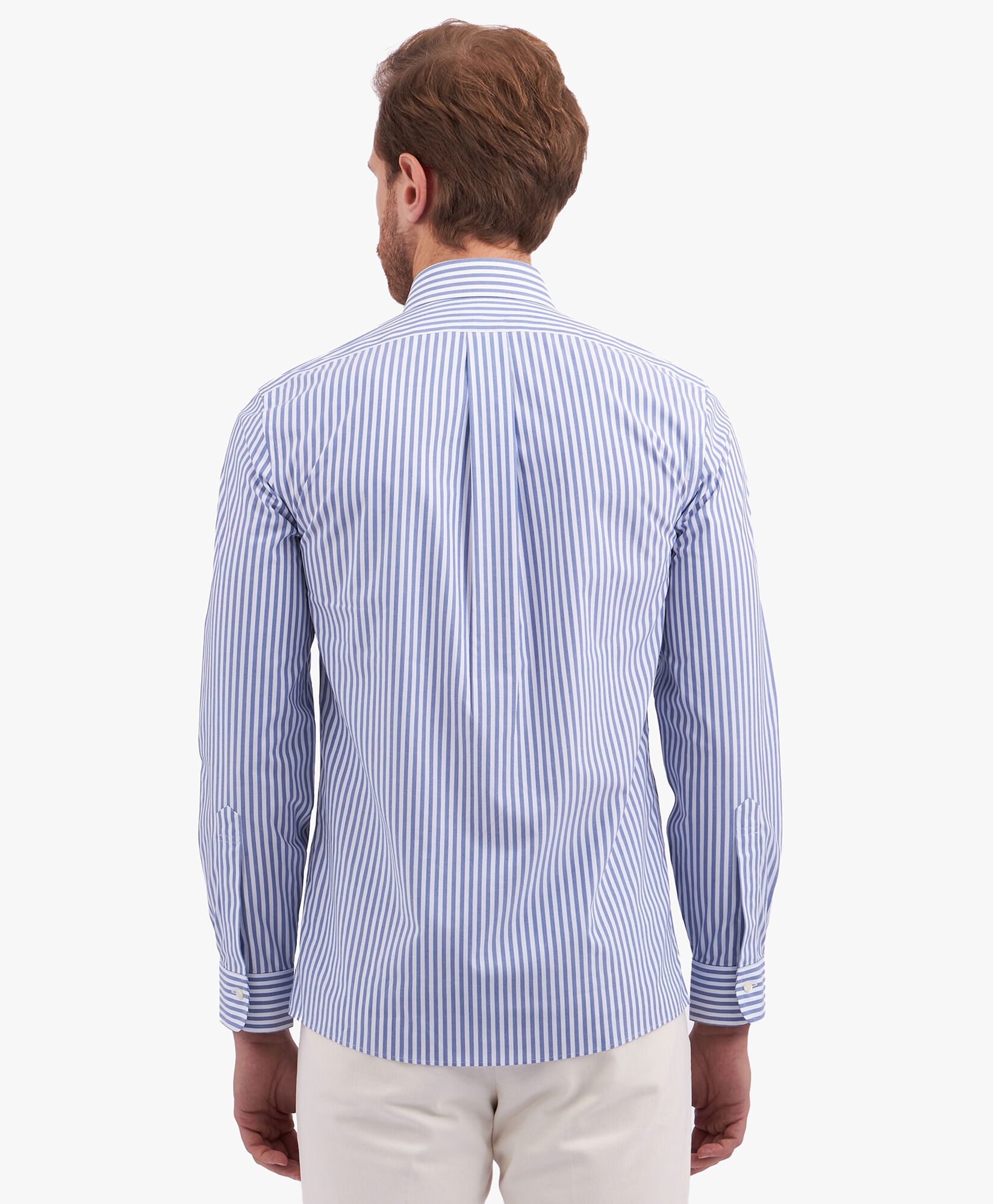 Navy Blue Slim Fit Non Iron Stretch Supima Cotton Dress Shirt with English Spread Collar in Navy for Men Brooks Brothers UK