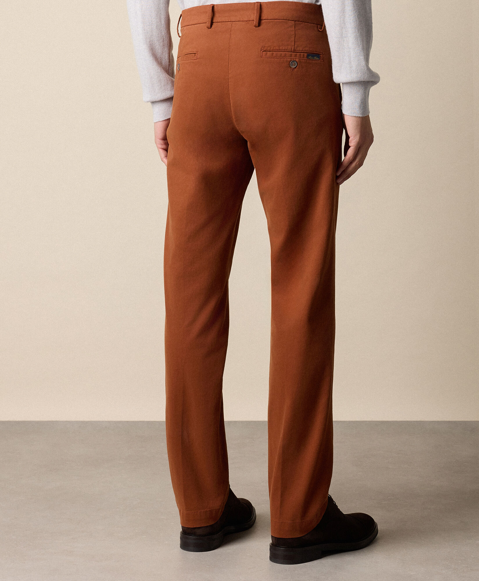Brooks Brothers Regular Fit Microtwill Stretch Cotton Chino Rust CPCHI062COBSP002RUSTP001