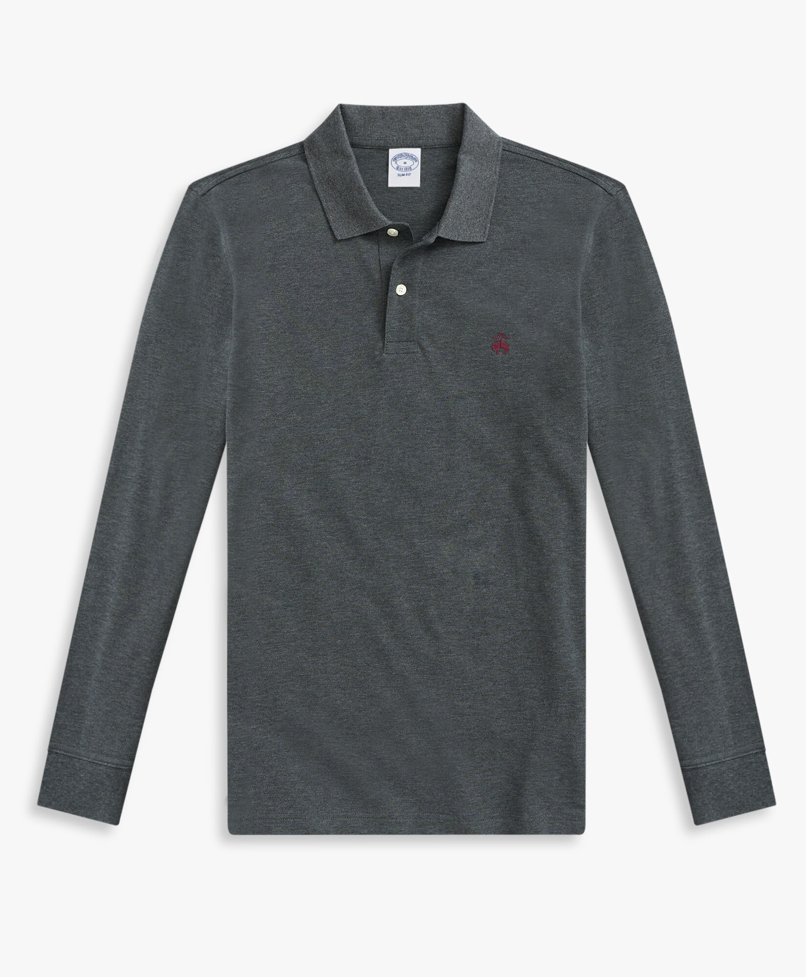 Charcoal Colored Stretch Cotton Polo Shirt in Steel Grey for Men Brooks Brothers EU