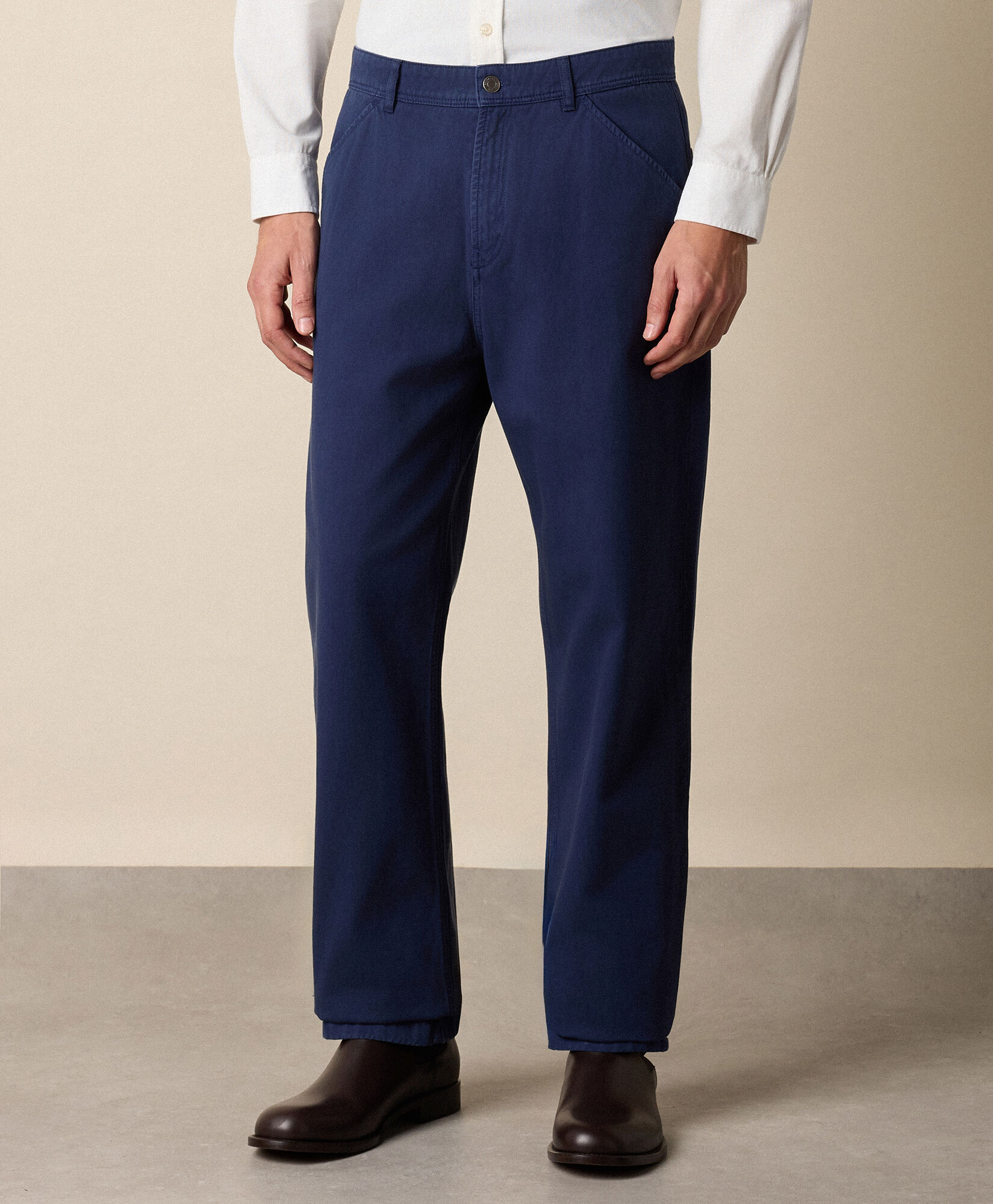 Brooks Brothers Pantalone 5-Pocket in Gabardine di Cotone Elasticizzato Blu CPFPK038COPCO001BLUEP001