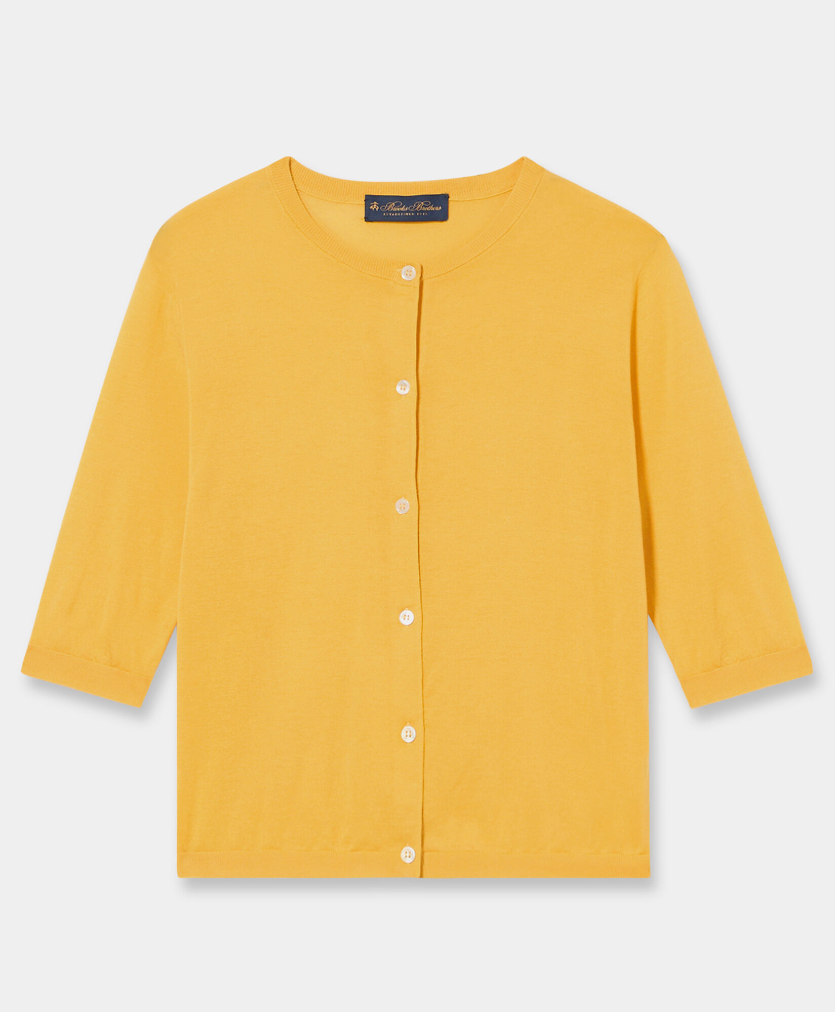 Brooks Brothers Cardigan en Mélange de Soie Jaune KNCAR012SEBLI002YELLP001