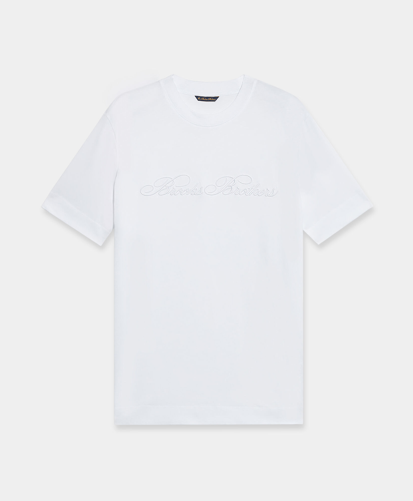 Brooks Brothers Logo cotton T-shirt White KNTSH004COPCO001WHITP001