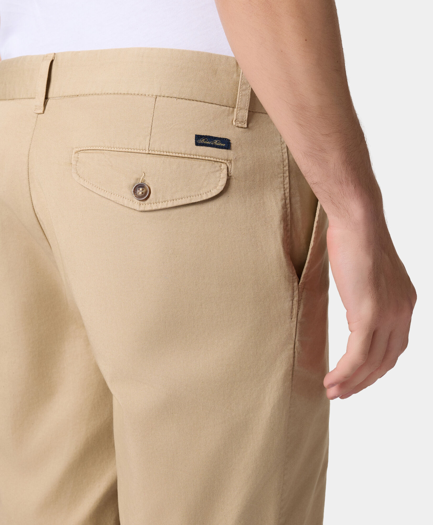 Brooks Brothers Stretch Cotton Gabardine Bermuda Shorts Sand CPBER007COBSP002SANDP002