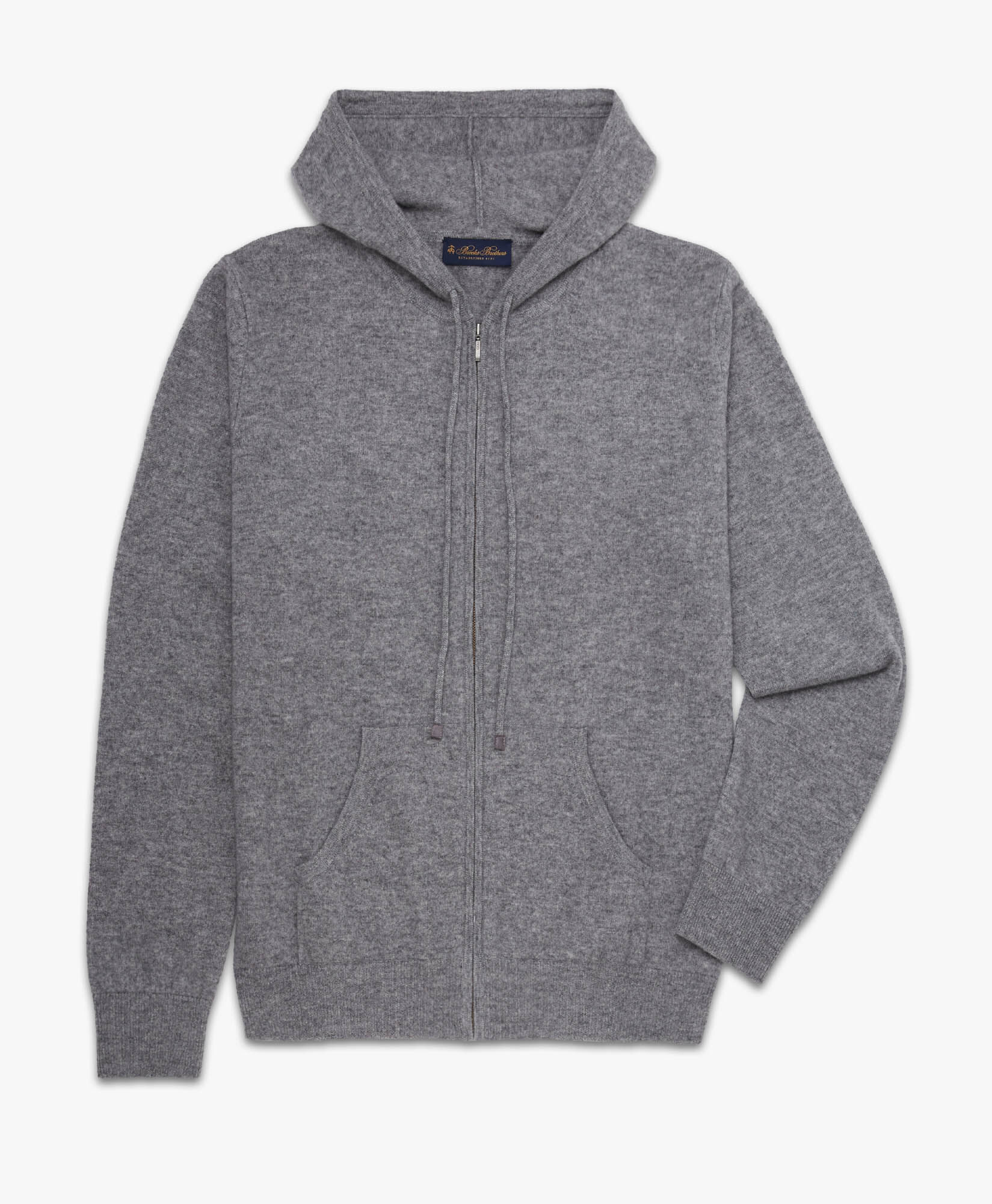 Brooks Brothers Wool and Cashmere Hoodie Light Grey KNHDY001WOBWS001LTGRP001
