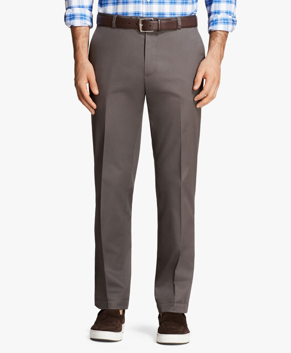 Brooks Brothers Pantalone chino grigio in cotone elasticizzato Grigio 1000097229US100204794