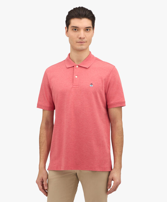 Brooks Brothers Red Heather Supima Cotton Stretch Pique Polo Red 1000091580US100211116
