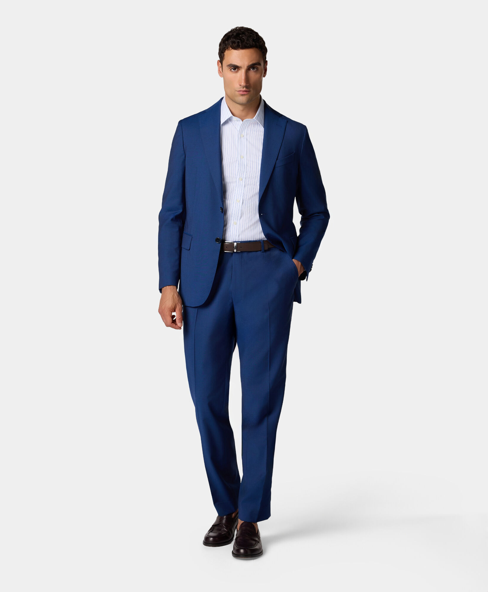 Brooks Brothers Virgin Wool Trousers Royal Blue DTROU023WVPWV003RBLUP001