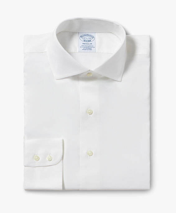 Brooks Brothers White Regular Fit Non-Iron Stretch Cotton Shirt with English Spread Collar White 1000097508US100205358