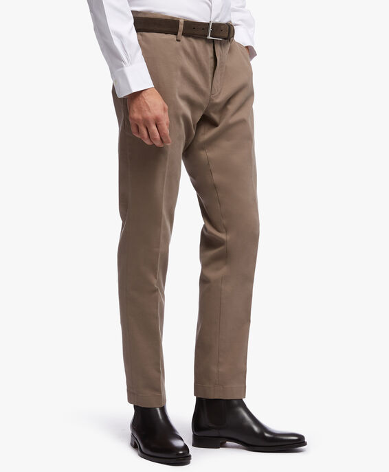Brooks Brothers Pantalone chino Soho extra-slim fit, in twill di cotone stretch Marrone chiaro 1000052037US100115503