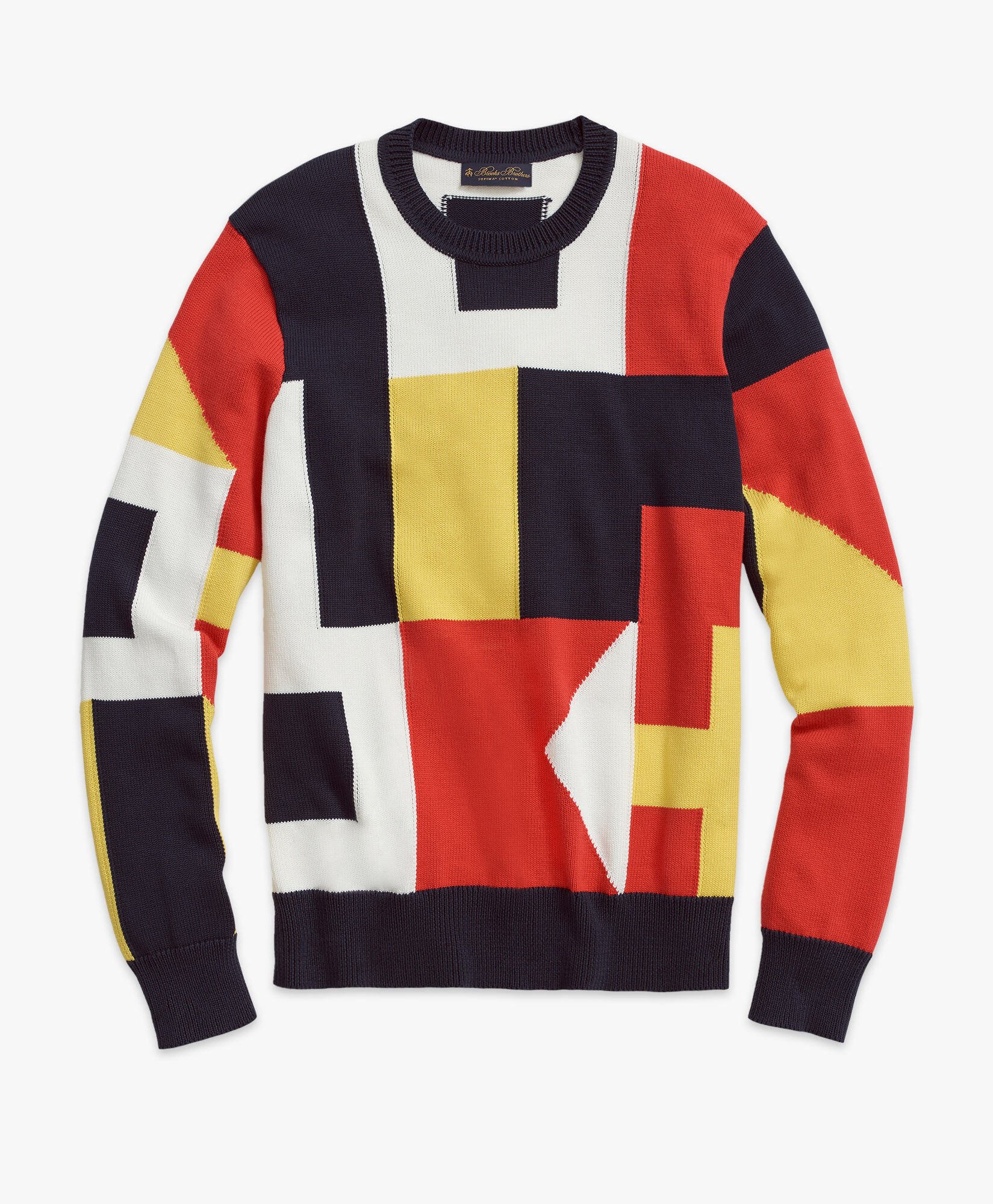 Brooks brothers patchwork crewneck sweater deals