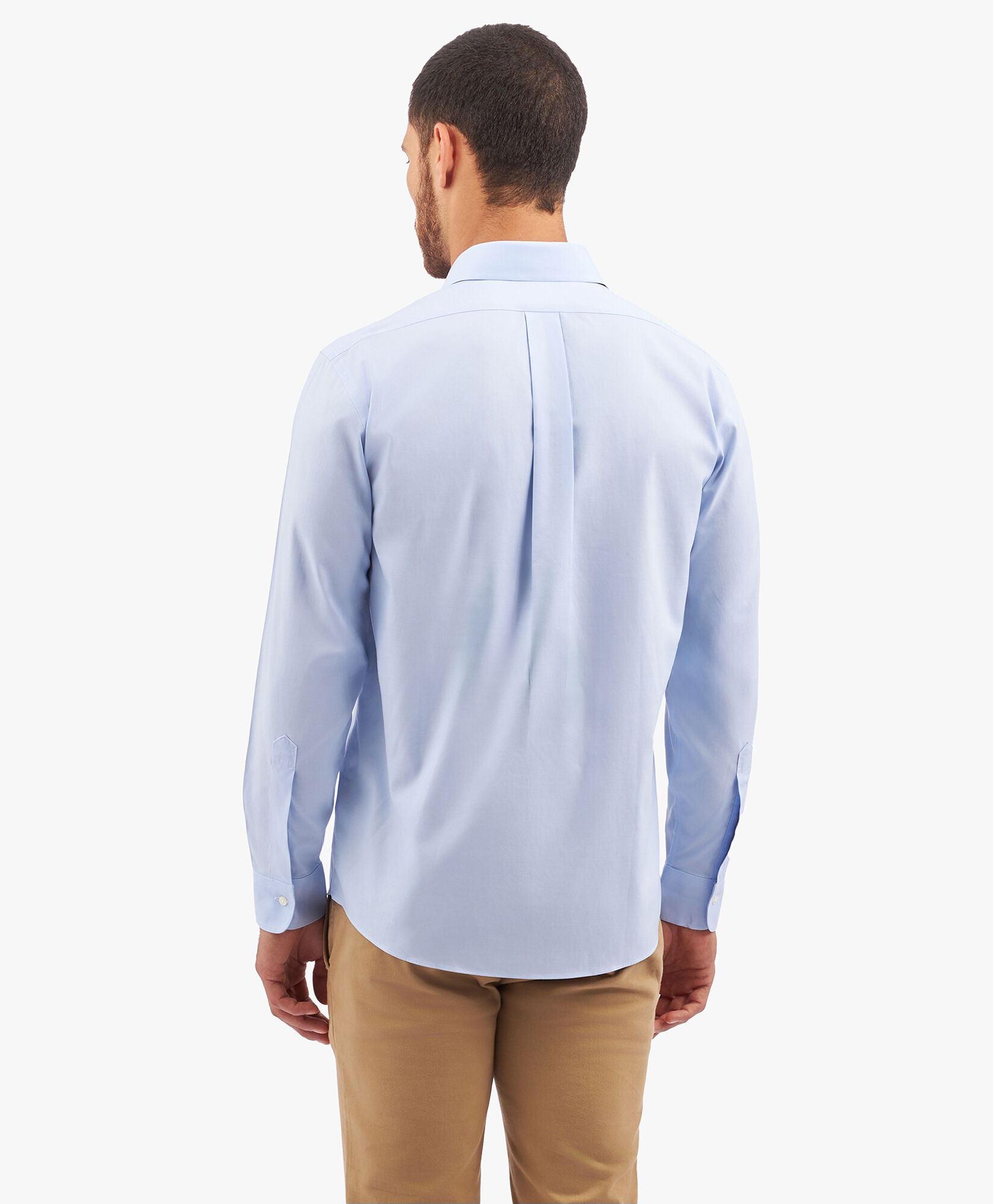 Brooks Brothers Regular Fit Non-Iron Supima Oxford Pinpoint Shirt with Ainsley Collar Light Blue 1000095080US100199364