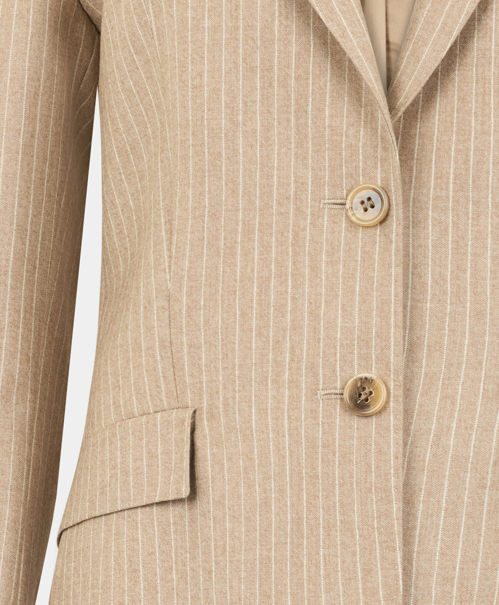 Brooks Brothers Striped Virgin Wool Blazer Beige JKREG115WVPWV003BEIGF001