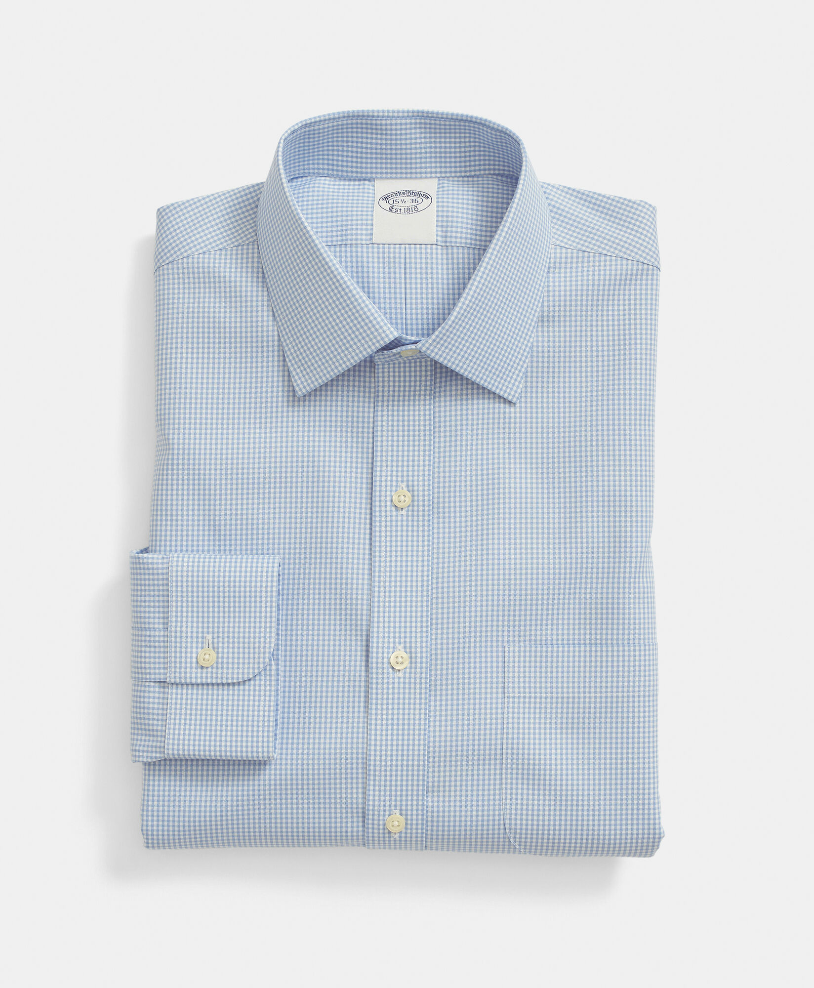 Brooks Brothers Regular Fit Non-Iron Supima Oxford Pinpoint Shirt with Ainsley Collar Hydrangea 1000094099US100196756
